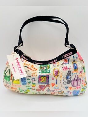 LeSportsac Katie Girly Sequin Y2K Baguette Bag Sara Schwartz NWT USA